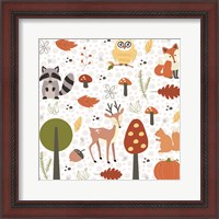 Framed Fall Tree & Animal Pattern