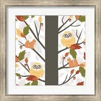 Framed Fall Owls in a Tree