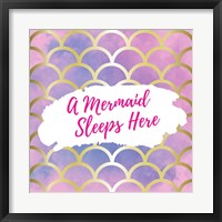 Framed Mermaid Sleeps Here