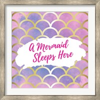 Framed Mermaid Sleeps Here