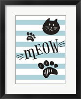 Geometric Cat Meow Framed Print