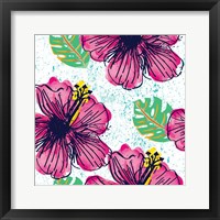 Framed Tropical Floral Pattern