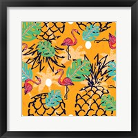 Tropical Pineapple Pattern Framed Print
