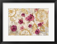 Framed Elegant Fresco Gold Floral