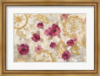 Framed Elegant Fresco Gold Floral