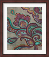 Framed Bohemian Paisley I Aubergine