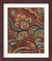 Framed Bohemian Paisley I Turquoise