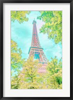 Framed Pastel Eiffel in Trees