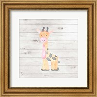 Framed 'Watercolor Giraffe' border=