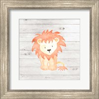 Framed 'Watercolor Lion' border=