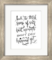 Framed Best Moments - Hand Lettered