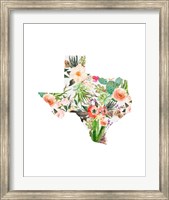 Framed Texas Floral Collage I