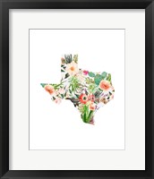 Framed Texas Floral Collage I