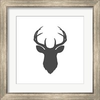 Framed 'Charcoal Deer Head' border=