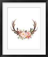 Framed Floral Antlers