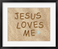 Framed Jesus Loves Me Sand