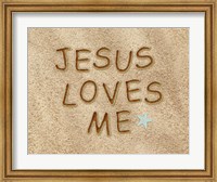 Framed Jesus Loves Me Sand