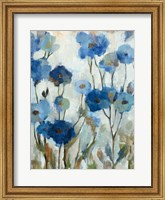 Framed Abstracted Floral in Blue III