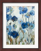 Framed Abstracted Floral in Blue III