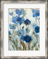 Framed Abstracted Floral in Blue II