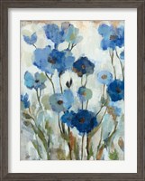 Framed Abstracted Floral in Blue II