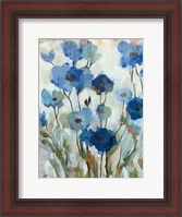 Framed Abstracted Floral in Blue II