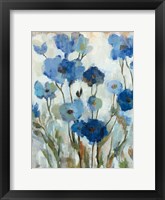Framed Abstracted Floral in Blue II