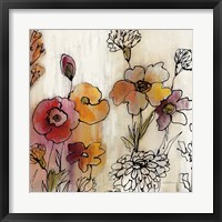 Framed Contemporary Botanical Cream III