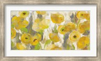 Framed Floating Yellow Flowers I Crop