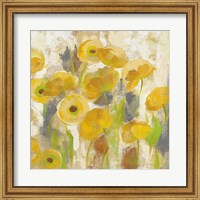 Framed Floating Yellow Flowers V