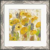 Framed Floating Yellow Flowers V
