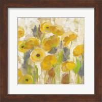 Framed Floating Yellow Flowers V