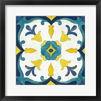 Andalucia Tiles A Blue and Yellow Framed Print
