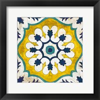 Framed Andalucia Tiles C Blue and Yellow