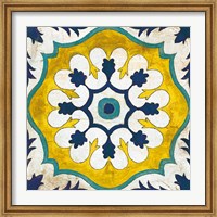 Framed Andalucia Tiles C Blue and Yellow