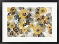 Framed Neutral Floral Beige I Yellow Flowers