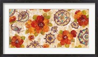 Framed Hibiscus and Mandala Flowers