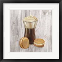 Framed 'Coffee Time I on Wood' border=