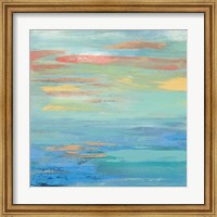 Framed 'Sunset Beach I Bright' border=