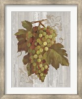 Framed Autumn Grapes II on Wood