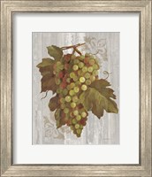 Framed Autumn Grapes II on Wood