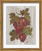 Framed Autumn Grapes I on Wood