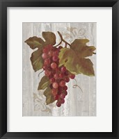 Framed Autumn Grapes III on Wood