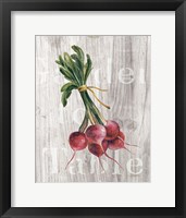 Framed Market Vegetables III on Wood