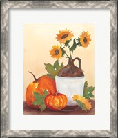 Framed Watercolor Harvest Sunflower I