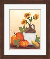 Framed Watercolor Harvest Sunflower I