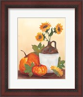 Framed Watercolor Harvest Sunflower I