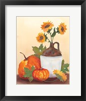 Framed Watercolor Harvest Sunflower I