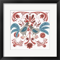 Framed 'Americana Roosters II' border=