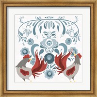 Framed Americana Roosters I